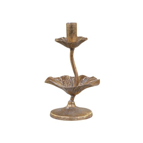 5712750329380 - Chic Antique Kerzenständer mit Blattdekoration Ø125 x H20 cm antik messing 5712750329380 - Chic Antique Kerzenständer mit Blattdekoration Ø125 x H20 cm antik messing