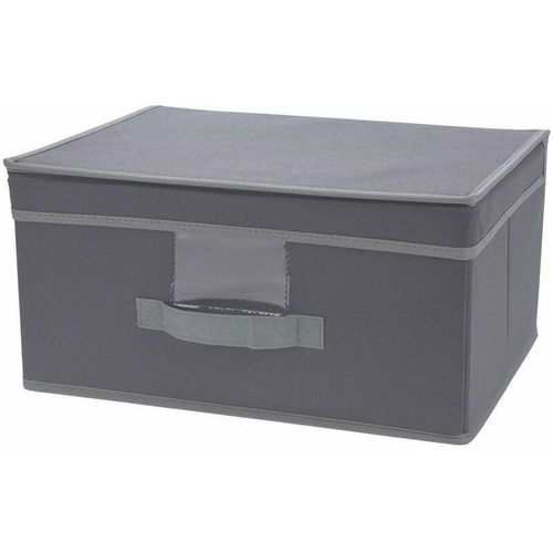 8719202095838 - Storage Solutions - Faltbarer Textilbehälter 39 x 25 cm Kleiderschrank Organizer in grau