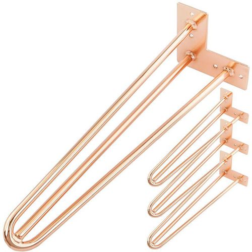 8434852086189 - Tischbeine für Schreibtische Schränke Möbel aus Stahl 3 Stangen 41 cm kupfer 4-Pack - Primematik