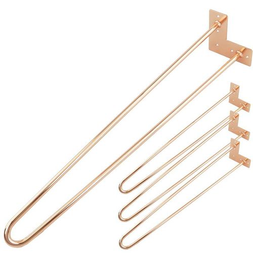 8434852086288 - Tischbeine für Schreibtische Schränke Möbel aus Stahl 2 Stangen 71 cm kupfer 4-Pack - Primematik