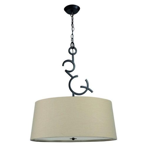 8435153252136 - Inspired Lighting - Inspired Mantra - Argi - Deckenanhänger 3 Light E27 Round mit Taupe Shades Brown Oxide