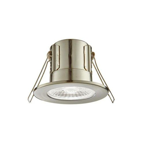 5017588737889 - Saxby Lighting - Saxby Shieldeco - Brandschutz Integriertes LED-Bad Einbauleuchte Satin-Nickelplatte Acryl IP65