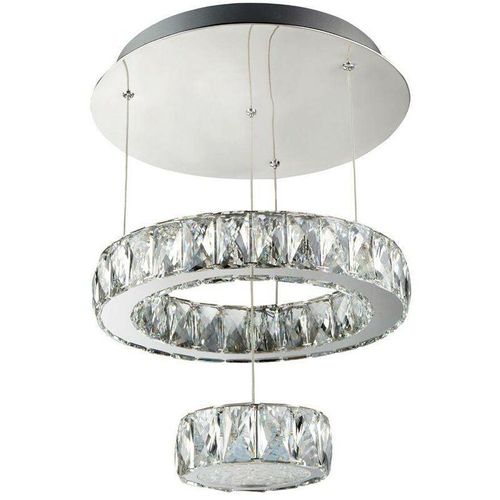 5053423073927 - Clover - Integriertes LED-Decken-Semi-Flush-Licht Chrom - Searchlight