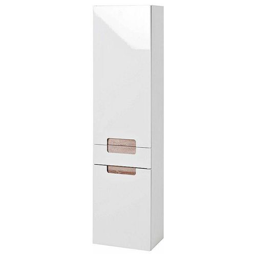 4250163713330 - Lomadox - Hochschrank MERANO-03 Hochglanz weiß Eiche Sonoma B=40cm - weiß