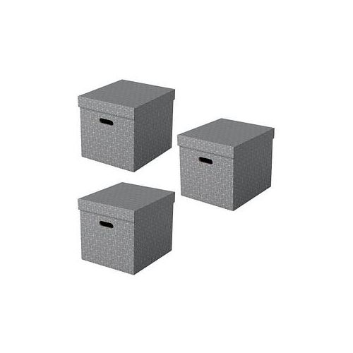 4049793072340 - Home Aufbewahrungsbox 628289 Cube Groß 100% Recycelter Karton Grau 320 x 365 x 315 mm 3 Stück