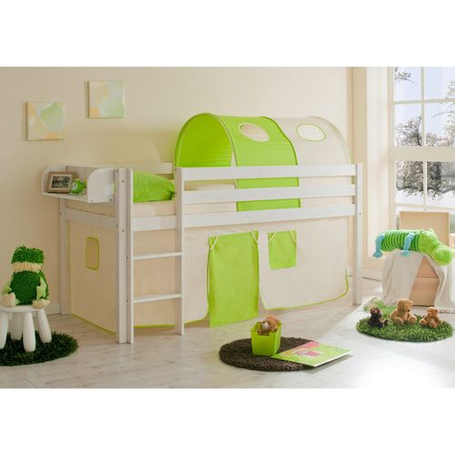 4250393838216 - TiCAA Hochbett Malte Kiefer Weiß Classic 4250393838216 - TiCAA Hochbett Malte Kiefer Weiß Classic