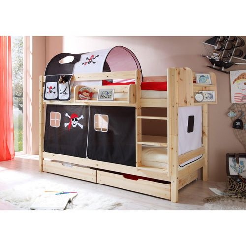 4250393838728 - TiCAA Etagenbett Marcel Kiefer Natur Motiv