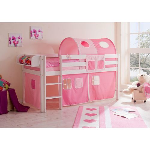 4250393838261 - TiCAA Hochbett Malte Kiefer Weiß Classic