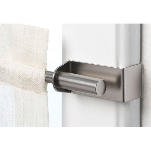 9002777118576 - Scheibenstange GARESA SPANNFIX Gardinenstangen Gr L 60 cm - 90 cm Ø 9 mm 1 läufig grau (titanfarben) Gardinenstangen ohne Bohren
