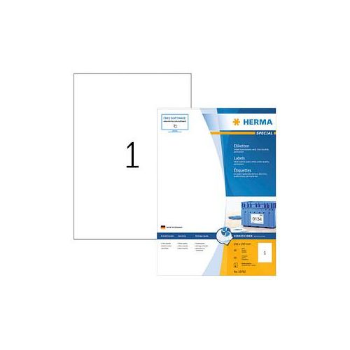 4008705107822 - HERMA Inkjet-Etiketten weiß 210x297mm Special A4 VE=80 Stück