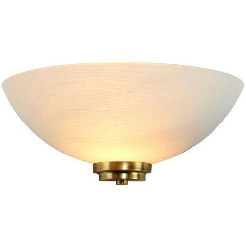 5016087020423 - Welles - 1 Licht Innenwand Uplighter Weiß Antik Messing E27 - Endon