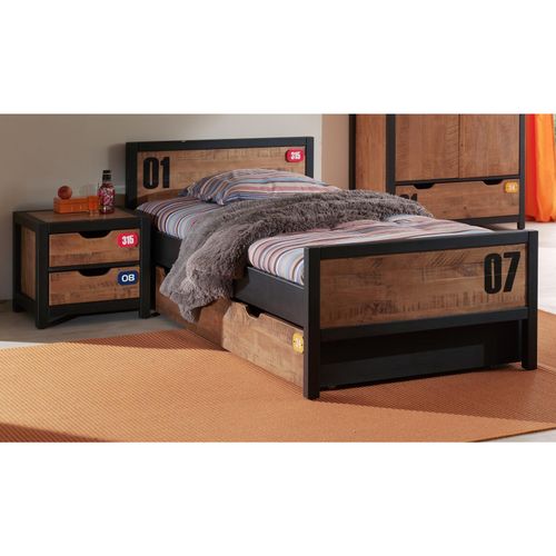 5420070211925 - Vipack Set Alex best aus Nachtkonsole und Einzelbett 90x200 Kiefer gebürstet