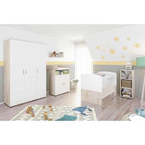 4260347792846 - nonjoo Babyzimmer Lani Set 8 best aus Babybett Kommode Wickelaufsatz Wandboard Regal mit 3 Fächern und Kleiderschrank 3-trg 4260347792846 - nonjoo Babyzimmer Lani Set 8 best aus Babybett Kommode Wickelaufsatz Wandboard Regal mit 3 Fächern und Kleiderschrank 3-trg