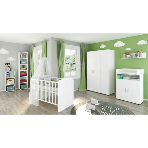 4260347792549 - nonjoo Babyzimmer Lunis Set 10 best aus Babybett Kommode Wickelaufsatz Wandboard Regal mit 3 Fächern Regal mit 6 Fächern und Kleiderschrank 3-trg 4260347792549 - nonjoo Babyzimmer Lunis Set 10 best aus Babybett Kommode Wickelaufsatz Wandboard Regal mit 3 Fächern Regal mit 6 Fächern und Kleiderschrank 3-trg
