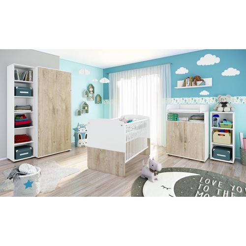 4260347792662 - nonjoo Babyzimmer Hanna Set 6 best aus Babybett Kommode Wickelaufsatz Wandboard Regal mit 3 Fächern Regal mit 6 Fächern und Kleiderschrank 2-trg 4260347792662 - nonjoo Babyzimmer Hanna Set 6 best aus Babybett Kommode Wickelaufsatz Wandboard Regal mit 3 Fächern Regal mit 6 Fächern und Kleiderschrank 2-trg