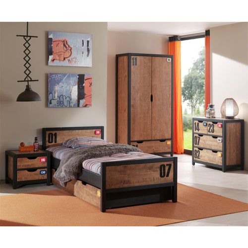 5420070211918 - Vipack Set Alex best aus Nachtkonsole Einzelbett 90x200 Bettschublade Kleiderschrank 2-trg und Kommode Kiefer gebürstet 5420070211918 - Vipack Set Alex best aus Nachtkonsole Einzelbett 90x200 Bettschublade Kleiderschrank 2-trg und Kommode Kiefer gebürstet