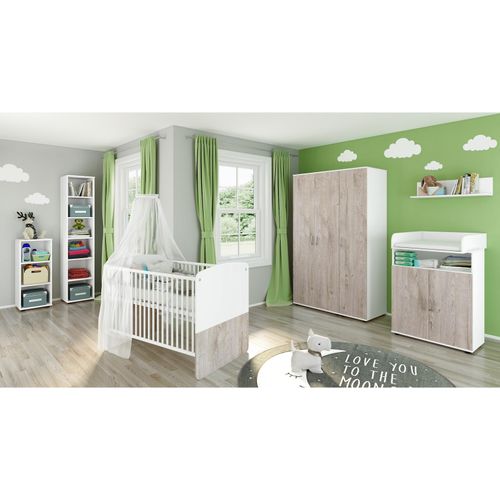 4260347792709 - nonjoo Babyzimmer Hanna Set 10 best aus Babybett Kommode Wickelaufsatz Wandboard Regal mit 3 Fächern Regal mit 6 Fächern und Kleiderschrank 3-trg 4260347792709 - nonjoo Babyzimmer Hanna Set 10 best aus Babybett Kommode Wickelaufsatz Wandboard Regal mit 3 Fächern Regal mit 6 Fächern und Kleiderschrank 3-trg