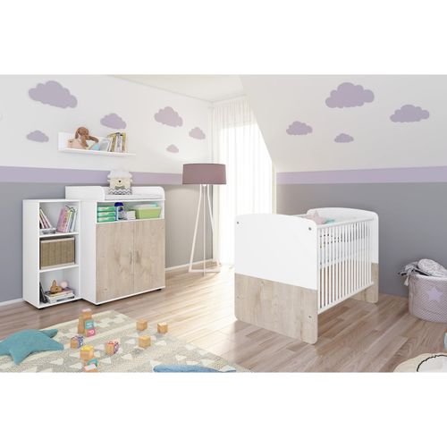 4260347792624 - nonjoo Babyzimmer Hanna Set 2 best aus Babybett Kommode Wickelaufsatz Wandboard und Regal mit 3 Fächern 4260347792624 - nonjoo Babyzimmer Hanna Set 2 best aus Babybett Kommode Wickelaufsatz Wandboard und Regal mit 3 Fächern