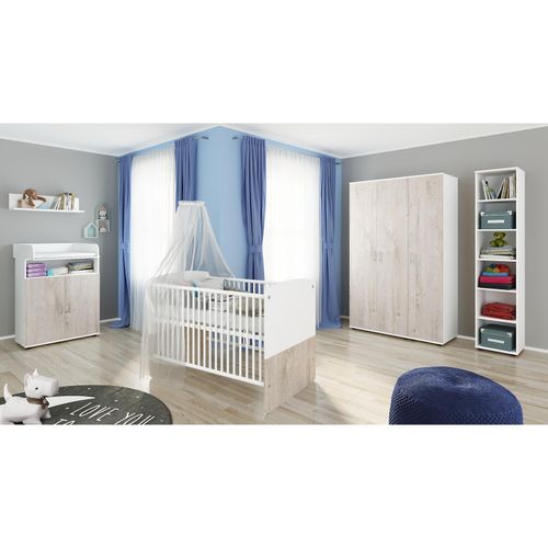 4260347792693 - nonjoo Babyzimmer Hanna Set 9 best aus Babybett Kommode Wickelaufsatz Wandboard Regal mit 6 Fächern und Kleiderschrank 3-trg 4260347792693 - nonjoo Babyzimmer Hanna Set 9 best aus Babybett Kommode Wickelaufsatz Wandboard Regal mit 6 Fächern und Kleiderschrank 3-trg