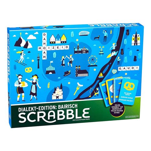 0887961897340 - Mattel - Scrabble - Dialekt-Edition Bairisch Bayrisch Brettspiel Wörterspiel Dialekte