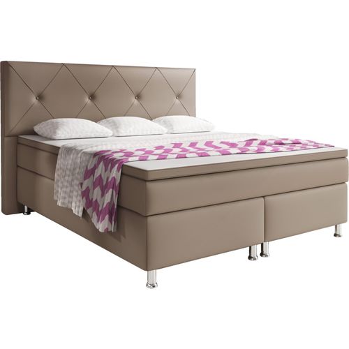 4260465765524 - IHG Boxspringbett Oxford 180x200 cm Kunstleder Muddy 4260465765524 - IHG Boxspringbett Oxford 180x200 cm Kunstleder Muddy