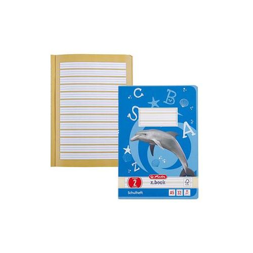 4008110340029 - Schulheft 340026 xbook Lineatur 2   Schreiblern-Lineatur A5 80g blau 32 Blatt   64 Seiten 4008110340029 Herlitz