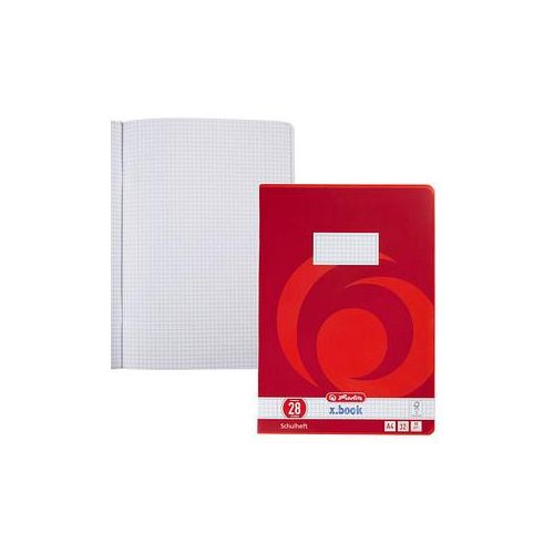 4008110340289 - Schulheft 340281 xbook Lineatur 28 kariert mit Rand innen außen A4 80g rot 32 Blatt 64 Seiten 4008110340289 Herlitz 4008110340289 - Schulheft 340281 xbook Lineatur 28 kariert mit Rand innen außen A4 80g rot 32 Blatt 64 Seiten 4008110340289 Herlitz