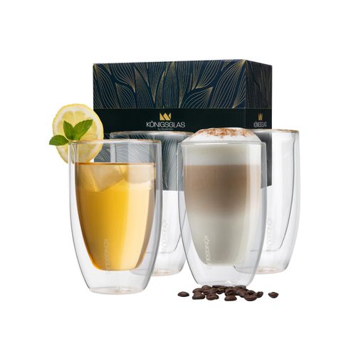 4056551243492 - Königsglas Macchiato Latte Macchiato-Gläser by Heidenfeld 300 ml Set doppelwandig handgefertigt (4er Set)
