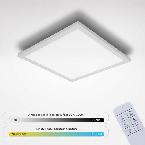 4262366753150 - Led Panel Flach Deckenleuchte Deckenlampe Warmweiss für Büro Küche Badezimmer Wohnzimmer 40 x 40cm 3000K-6500K dimmbar mit Fernbedienung - Impts