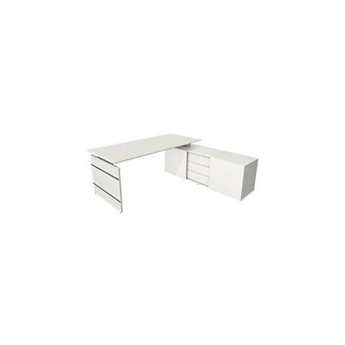 4044917427747 - Form 4 Eckschreibtisch Ecke Weiß Wange 3 Schübe 1950 (B) x 1770 (T) x 740 (H) mm 4044917427747 - Form 4 Eckschreibtisch Ecke Weiß Wange 3 Schübe 1950 (B) x 1770 (T) x 740 (H) mm