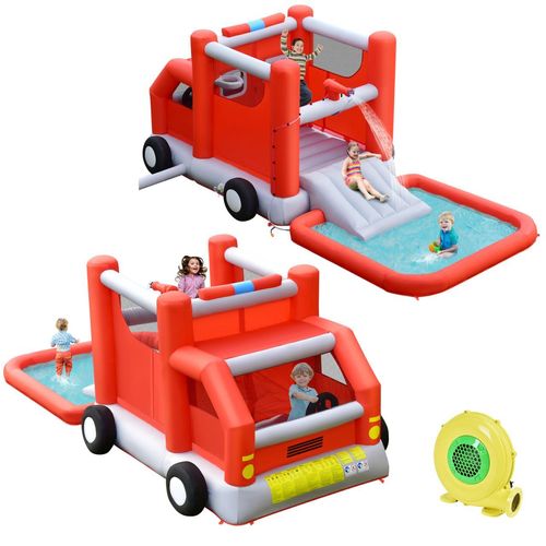 0794094568262 - Kinderwasserrutsche im Feuerwehrstil mit Planschbecken 564 x 268 x 212 cm