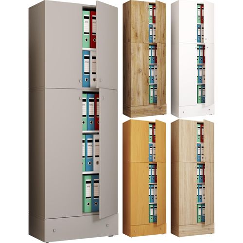 4051814413520 - XXL Büroschrank mit 5 Fächern und einer Schublade moderner Aktenschrank mit Drehtüren Maße ca H 200 x B 70 x T 39 cm – Lona 5-Fach 4051814413520 - XXL Büroschrank mit 5 Fächern und einer Schublade moderner Aktenschrank mit Drehtüren Maße ca H 200 x B 70 x T 39 cm – Lona 5-Fach