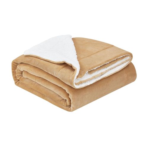 4260565526650 - Fleecedecke mit Sherpa - flauschig warm waschbar - Decke Plaid für Bett und Couch - Tagesdecke Kuscheldecke - 150x200 cm - Camel - Juskys 4260565526650 - Fleecedecke mit Sherpa - flauschig warm waschbar - Decke Plaid für Bett und Couch - Tagesdecke Kuscheldecke - 150x200 cm - Camel - Juskys
