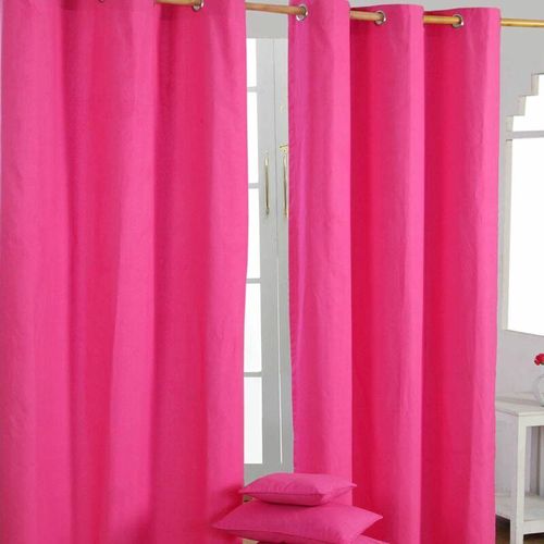 5055967416901 - Gardinen mit Ösen unifarben pink im 2er Set 137 x 117 cm - Rosa - Homescapes