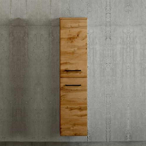 4066075025863 - Lomadox - Badezimmerschrank schmal 30 cm breit in Wotan Eiche Nb stehend und hängend einsetzbar b h t ca 30 130 35 cm - braun