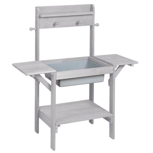 4005317319230 - Matschküche Midi Kinder-Outdoor-Gartenküche für Wasser & Sand wetterfest Massivholz grau 4005317319230 - Matschküche Midi Kinder-Outdoor-Gartenküche für Wasser & Sand wetterfest Massivholz grau