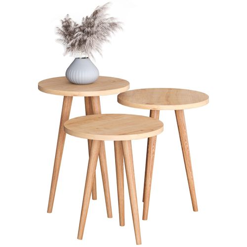 4051814426636 - 3-tlg Set Beistelltisch Tisch im schlichten Design Maße ca H 42 47 52 x B 34 x T 34 cm Wohnzimmertisch - Barilo 4051814426636 - 3-tlg Set Beistelltisch Tisch im schlichten Design Maße ca H 42 47 52 x B 34 x T 34 cm Wohnzimmertisch - Barilo
