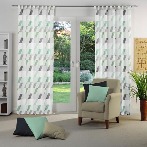 4004567226428 - Vorhang WIRTH Bray Gr 1 grün (mint) B132cm H145cm Jacquard Baumwolle Polyester Gardinen 4004567226428 - Vorhang WIRTH Bray Gr 1 grün (mint) B132cm H145cm Jacquard Baumwolle Polyester Gardinen