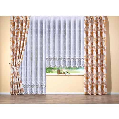 4028298306815 - Vorhang STICKEREIEN PLAUEN Weinlaub Gardinen Gr 145 cm Kräuselband 245 cm weiß (weiß terra) Kräuselband 4028298306815 - Vorhang STICKEREIEN PLAUEN Weinlaub Gardinen Gr 145 cm Kräuselband 245 cm weiß (weiß terra) Kräuselband