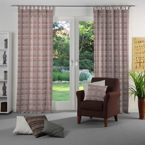 4004567230067 - Vorhang WIRTH Laufenberg Gardinen Gr 125 cm Schlaufen 65 cm orange (apricot) Landhaus Gardinen Gardine