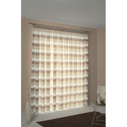 4004567064143 - Vorhang WIRTH Menorca Gardinen Gr 145 cm Kräuselband 135 cm beige (creme) Kräuselband Gardine