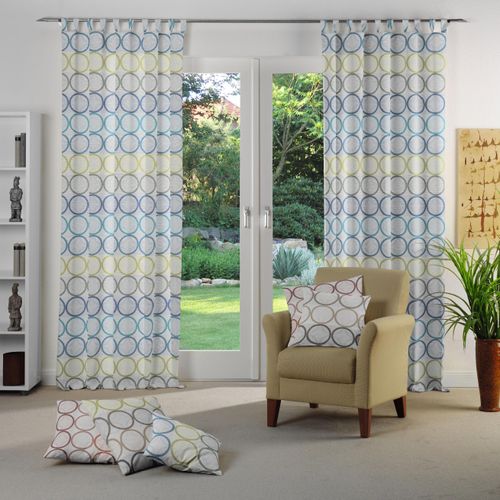 4004567225957 - Vorhang WIRTH Zirbello Gr 1 blau B132cm H145cm Jacquard Baumwolle Polyester Gardinen