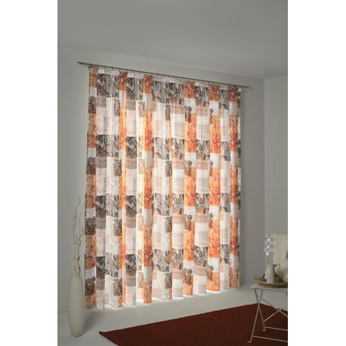4004567322267 - Vorhang WIRTH Jolanda Gardinen Gr 145 cm Multifunktionsband 142 cm orange Esszimmergardinen