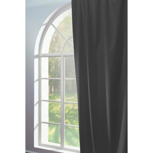 4004567201944 - Vorhang ADAM Uni Light Collection Gardinen Gr 145 cm Kräuselband 145 cm schwarz Kräuselband Gardine