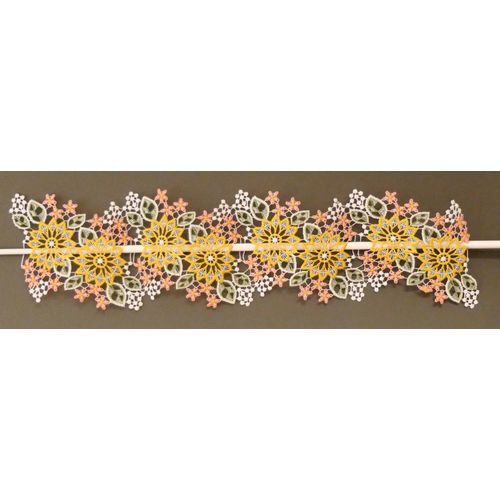 4028298302220 - Scheibengardine STICKEREIEN PLAUEN Blüten Gardinen Gr 14 cm Stangendurchzug 42 cm gelb (weiß gelb) Scheibengardinen halbtransparent Gardine 4028298302220 - Scheibengardine STICKEREIEN PLAUEN Blüten Gardinen Gr 14 cm Stangendurchzug 42 cm gelb (weiß gelb) Scheibengardinen halbtransparent Gardine