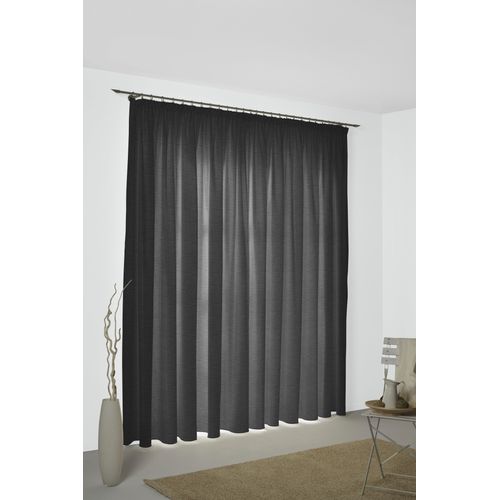 4004567318444 - Vorhang WIRTH Bachfeld Gr 1 schwarz Gardinen 145cm Multifunktionsband 132cm Polyacryl B132cm H145cm