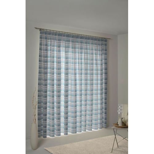 4004567230166 - Vorhang WIRTH Laufenberg Gardinen Gr 125 cm Kräuselband 65 cm blau Landhaus Gardinen Gardine