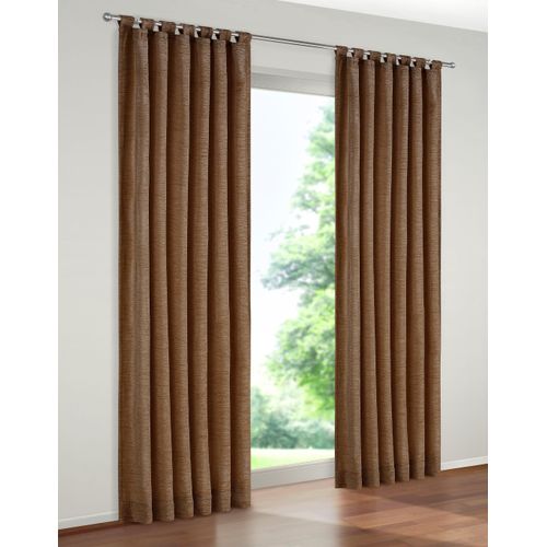 4004567021214 - Vorhang WIRTH Trondheim 328 g m² Gardinen Gr 160 cm Schlaufen 132 cm braun Schlaufen Gardine