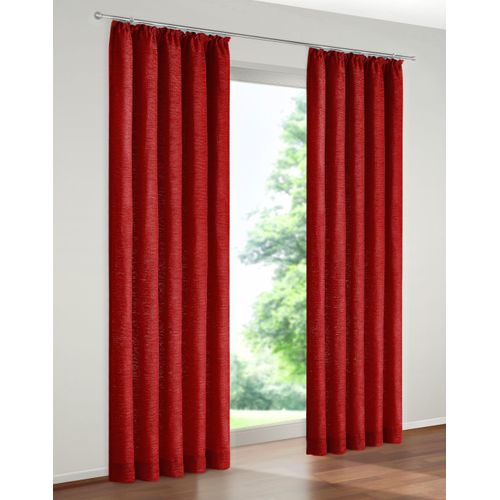 4004567090340 - Vorhang WIRTH Trondheim 328 g m² Gardinen Gr 145 cm Kräuselband 132 cm rot Kräuselband Gardine