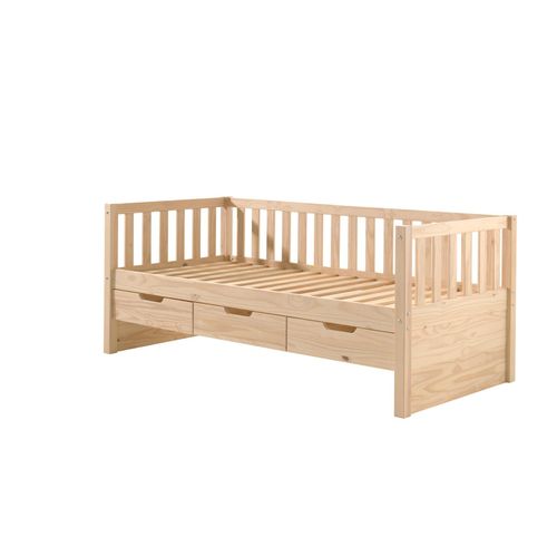 5420070237246 - Kojen Bett Fritz mit Sprossenumrandung 3 Schubladen u Rolllattenrost Liegefläche 90 x 200versch Ausführungen Milky White lackiert 5420070237246 - Kojen Bett Fritz mit Sprossenumrandung 3 Schubladen u Rolllattenrost Liegefläche 90 x 200versch Ausführungen Milky White lackiert